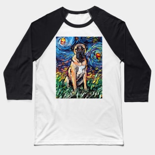 Bull Mastiff Starry Night Baseball T-Shirt